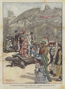 De eigenaardigheden op de wereldtentoonstelling van Saint Louis, wandelen op schildpadden, in de Pike